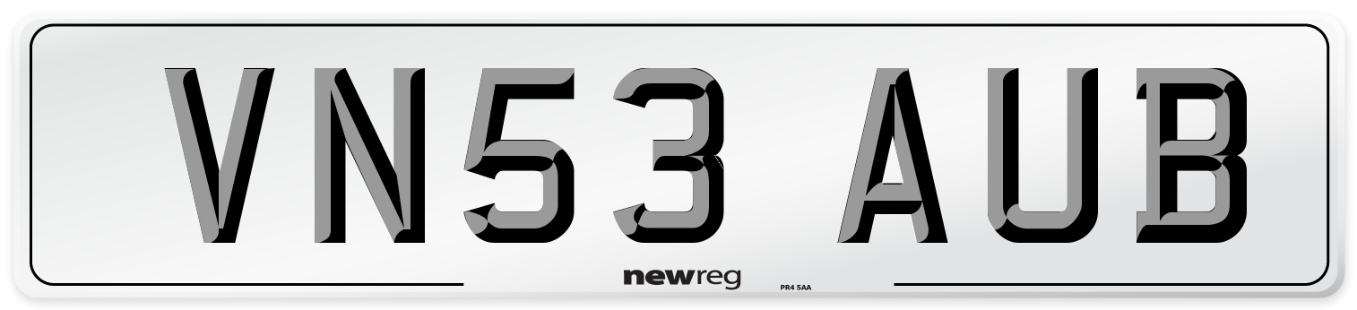 VN53 AUB Number Plate from New Reg